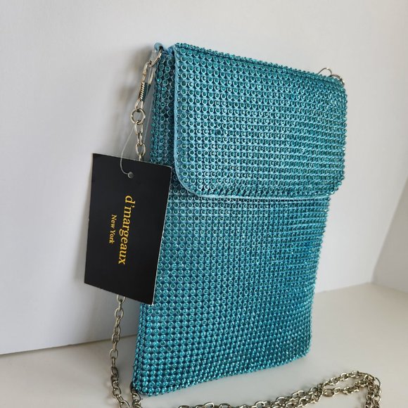 D'Margeaux NewYork Crystal Evening Bag - Light Blue - Picture 2 of 7
